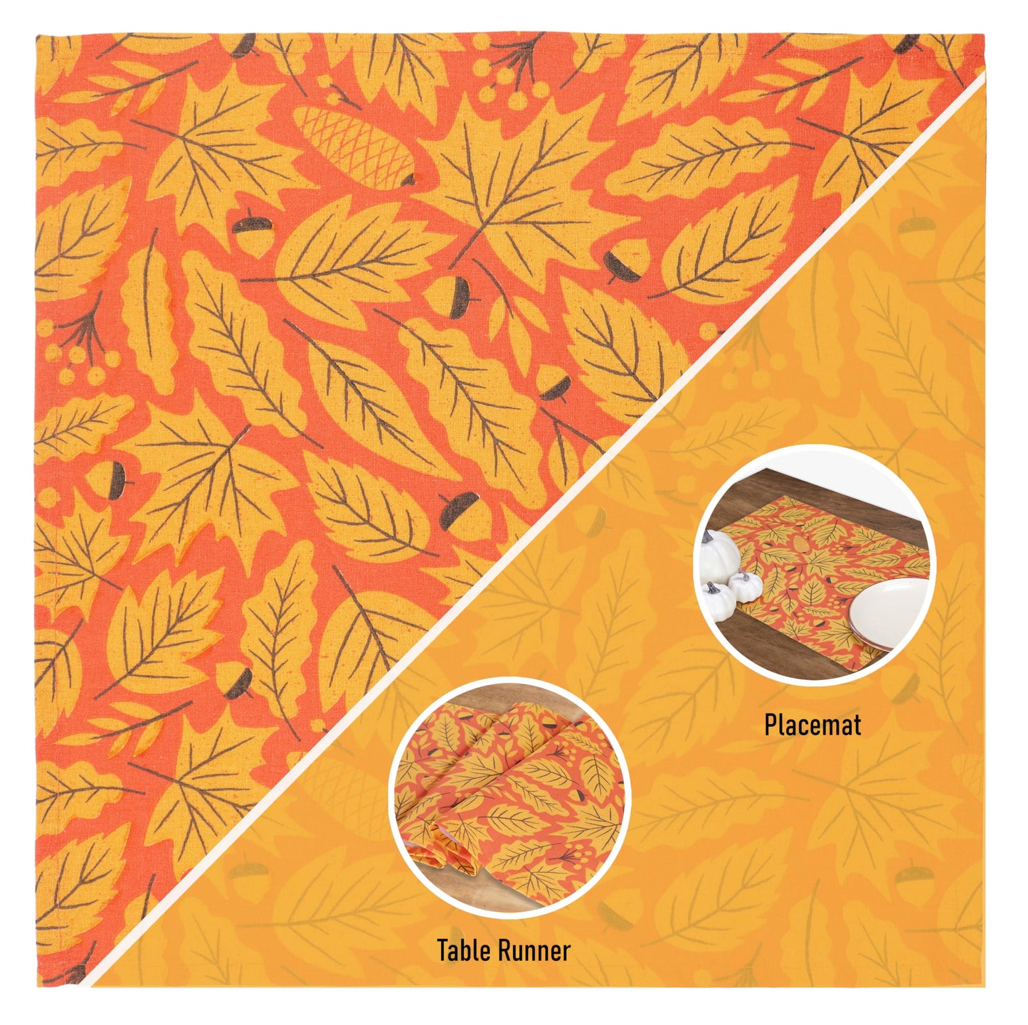 PurpleEssences Fall Napkins, Maple Leaves 18x18 Fall Cloth Napkins Set of 6, 100% Cotton Autumn Fall Harvest Thanksgiving Dinner Napkins for Farmhouse Kitchen, Maple & Hazel