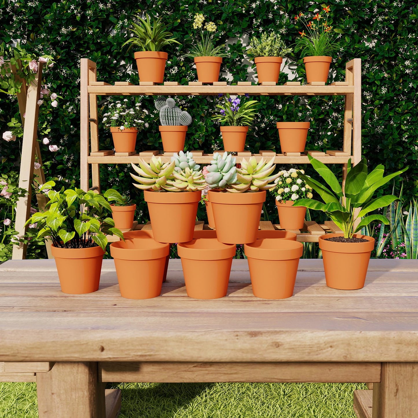 ESMISMO 72 Pack Terracotta Pots 2.5 Inch, Clay Planters with Drain Hole for Succulents, Cacti, Herbs, Mini Flower Pots for Indoor Plants, Rustic Home Decor