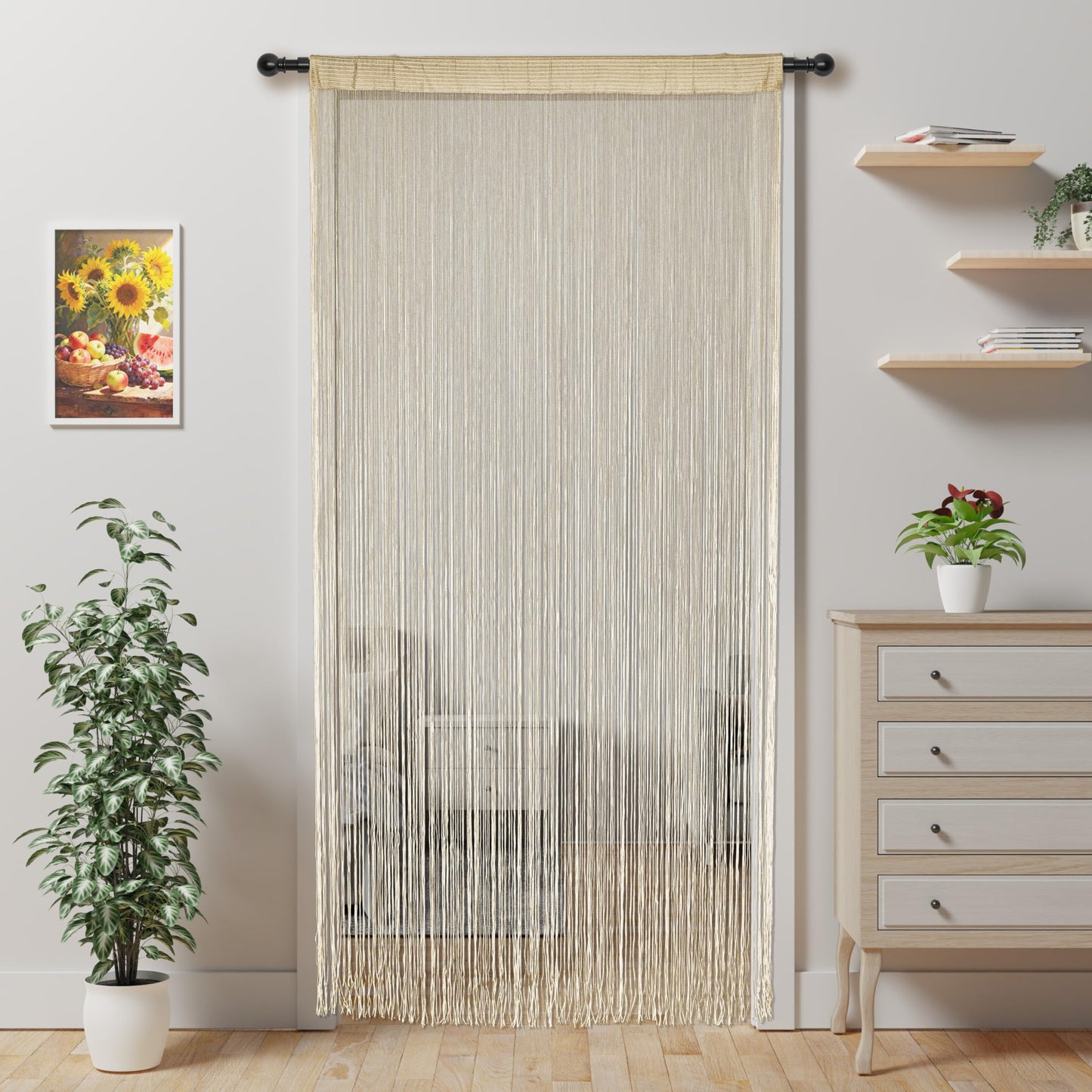 Alwighlit String Curtains for Doorways Door Curtain, Boho Hanging Fringe Tassel Door Curtain, Room Divider Privacy Panel for Bedroom Closet Wedding Party Home Decor 39×79in