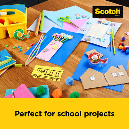 Scotch and Post-it brand office essentials kit, business and teacher supplies set with super sticky notes, super hold tape, magic tape, flags, sharp scissors, multicolor