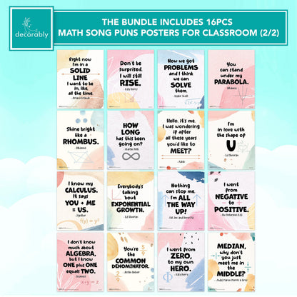 Decorably Parts of Speech Posters and High School Math Posters for Classroom