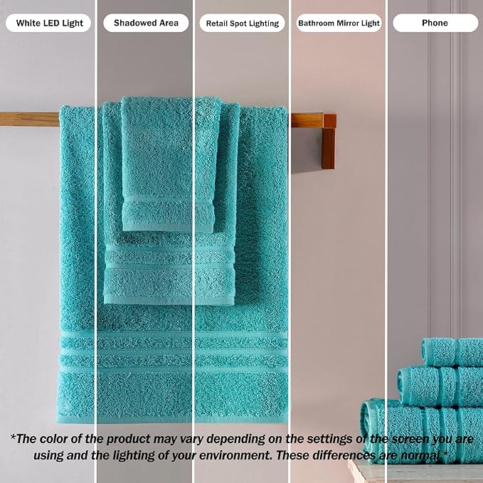 Hawmam Linen Teal Turquoise 6 Piece Bath Towels Set
