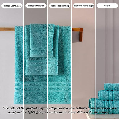 Hawmam Linen Teal Turquoise 6 Piece Bath Towels Set