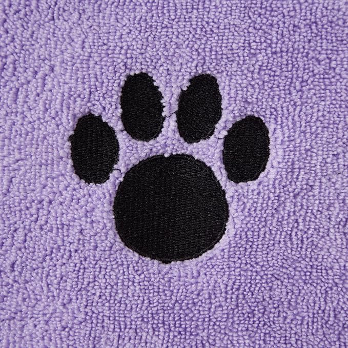 Bone Dry Pet Grooming Microfiber Towel, Embroidered Collection, X-Large,41x23.5, Lavender (Pack of 12)