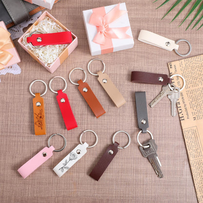 100 PCS Leather Keychains Blank Bulk PU Leather Keychain Blanks Bulk PU Leathers Laser Engraving Keychains with Key Rings, Wristlet Strap for Keys for Car Home Women Men DIY Supplies Gifts(10 Colors)