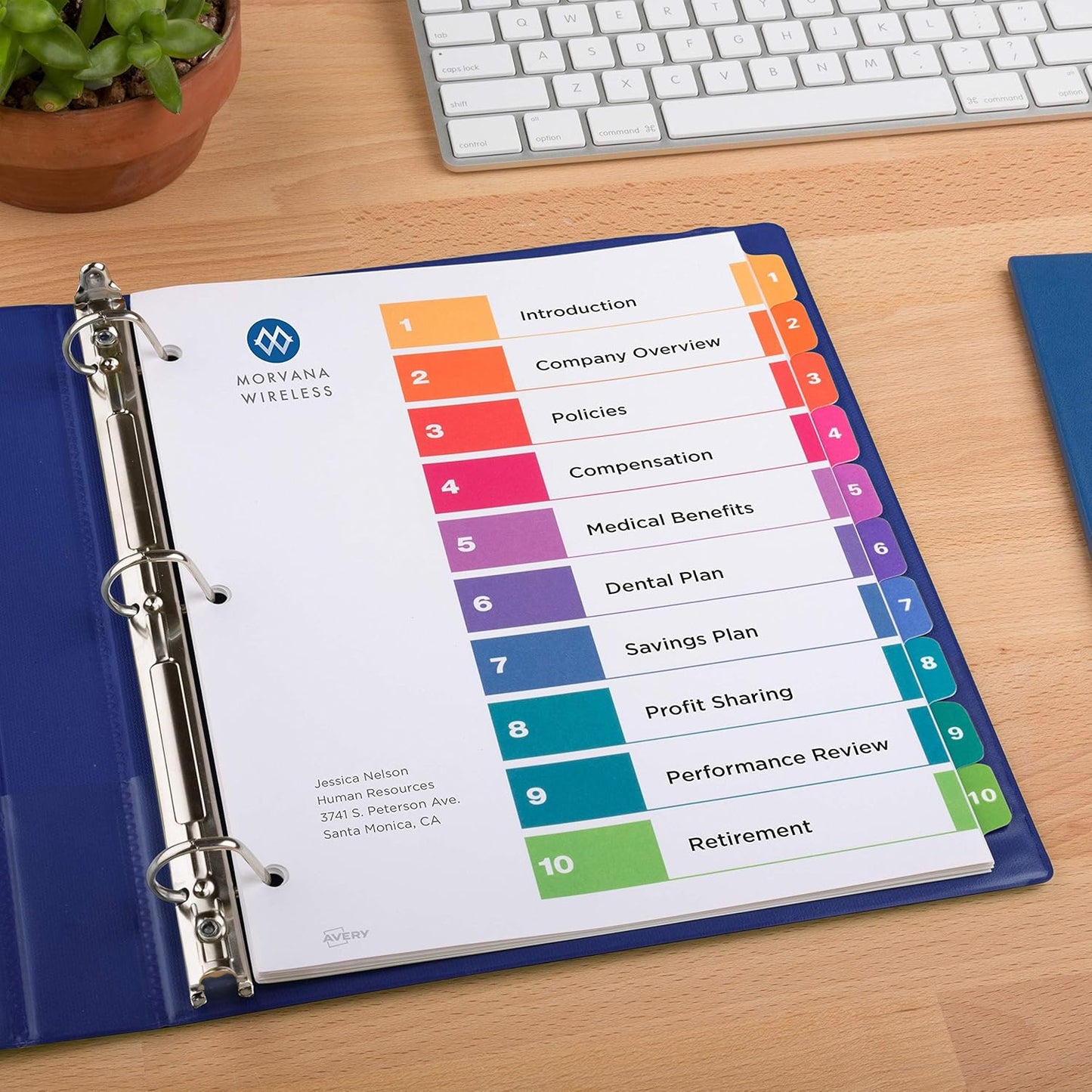 Avery Dividers for 3 Ring Binders, 10 Tabs per Set, Customizable Table of Contents, Multicolor Tabs, Great for Organizing Reports, Projects, and More (11135)