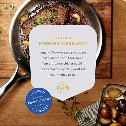 LEGEND COOKWARE 5-Ply Stainless Steel Cookware Set, 14-Piece Pots and Pans Set - Induction Compatible, Oven Safe 800°F - Non-Toxic, No Coatings - Built to Last Generations