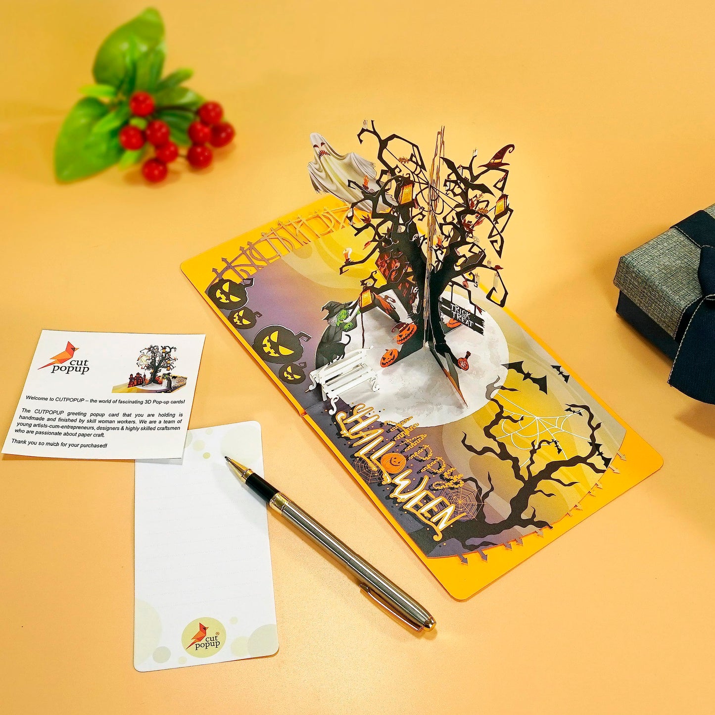 CUTPOPUP Halloween Card Pop Up, Trick or Treat, 3D Birthday Greeting Halloween Card (Ghost Tree)
