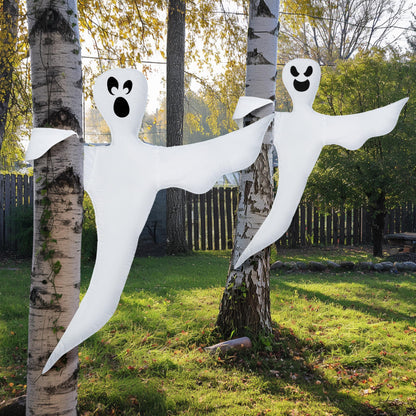 JOYIN Halloween 2 Pcs Tree Wrap Ghost Decoration Outdoor, 53” Bendable Flying Ghost for Trees Yard Lawn Garden Prop, Party Supplies, Haunted House Indoor Decor