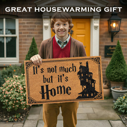 MAINEVENT It's Not Much but It's Home Door Mat 30x17 Inch, Nerd Welcome Mat for Covered Outdoor Area, Wizarding Rug, Wizarding Geeky Doormat, Geek Outdoor Decor, Funny Nerd Gift