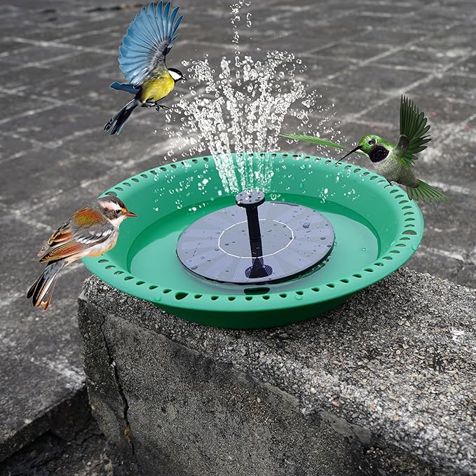OVZILKI Bird Baths for Outdoors Heavy Duty, 16 inch BirdBath Bowl Only with Rust-Proof Black Chains, Hanging Bird Bath Hanging Bird-Feeder for Garden Backyard Decor (Green 1 Pack)
