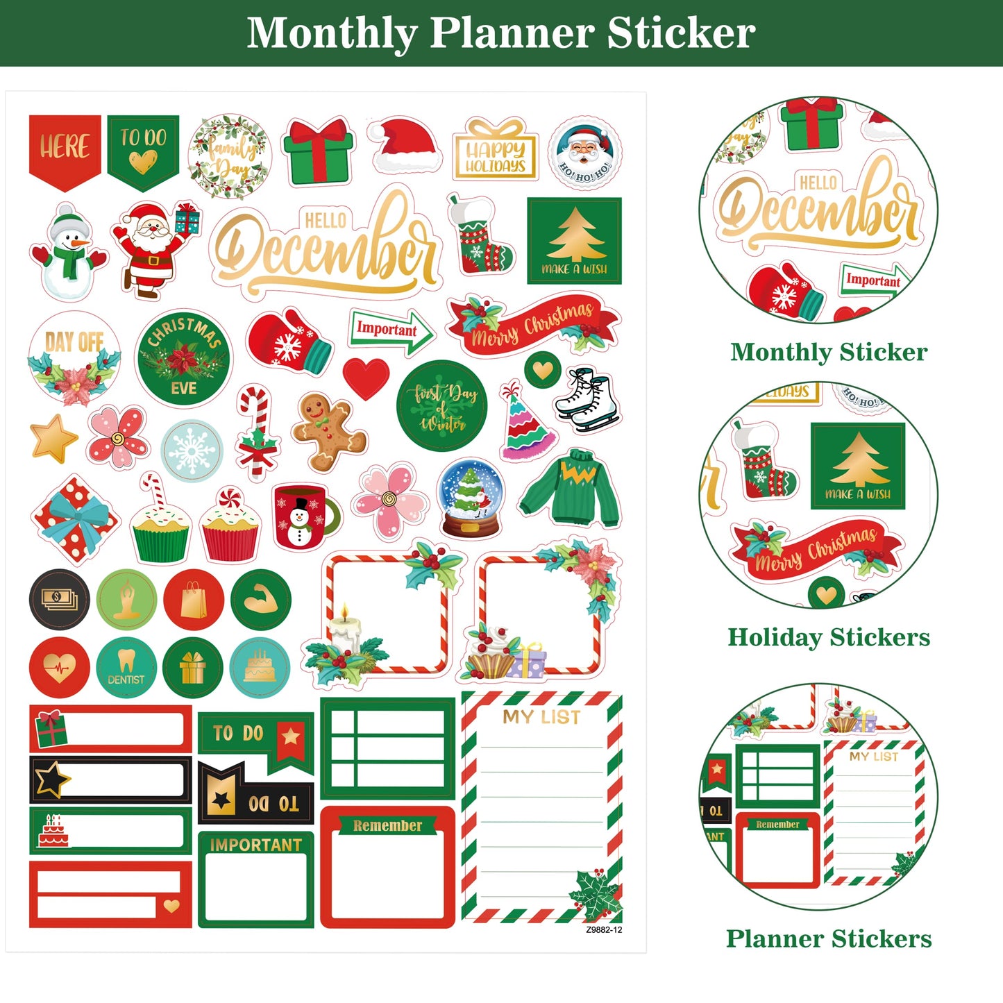 Planner Stickers - Monthly Planner Stickers and Accessories 25 Pages 1500 + Stunning Functional and Colorful Designs, Calendar Sticker Includes Festival Theme Journal Sticker