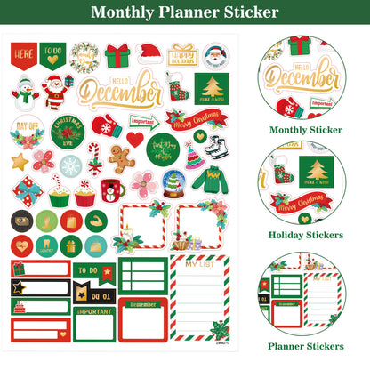 Planner Stickers - Monthly Planner Stickers and Accessories 25 Pages 1500 + Stunning Functional and Colorful Designs, Calendar Sticker Includes Festival Theme Journal Sticker
