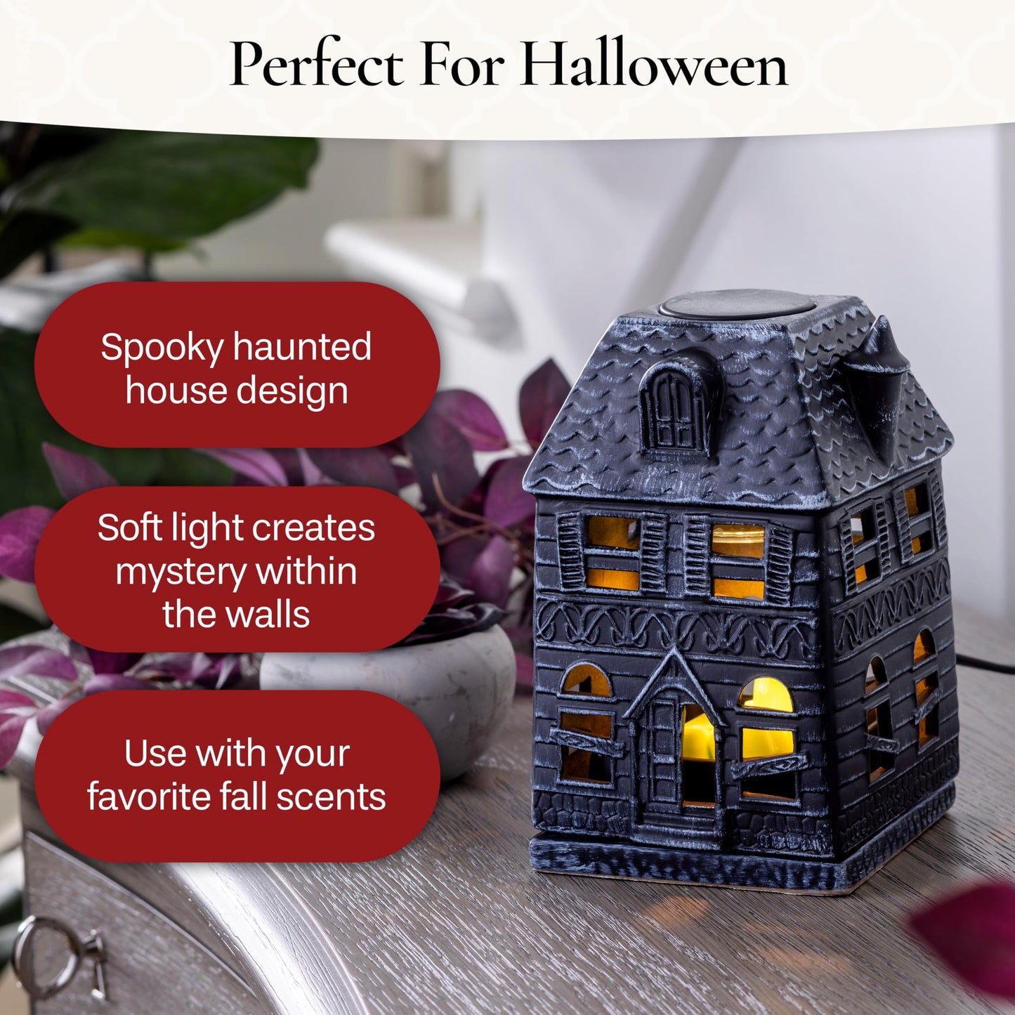 Candle Warmers Etc. Haunted Mansion Canopy Fragrance Warmer – Use with Any Wax Melts