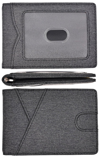 kinzd Slim Wallet with Money Clip RFID Blocking Minimalist Bifold Wallet for Men Genuine Leather Front Pocket Card Holder