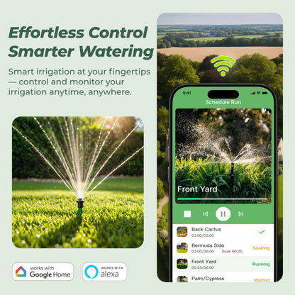 ImoLaza Outdoor Smart Sprinkler Controller, 12-Zone WiFi Irrigation Controller with Hyper-Local Weather, App Remote Control, Works w/ Alexa, Auto Watering, Rain/Freeze/Wind Skip, Smart Fault Detection