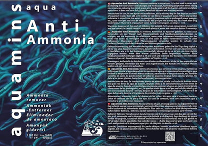 Aquarium Plant Fertiliser & Ammonia Remover – All-in-One Mineral Supplement for Aquatic Plants, Freshwater & Saltwater Tanks – Enhances Growth, Colour (Anti Ammonia 100ml/3.38fl oz)