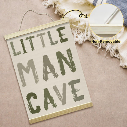 mermermu Little Man Cave Poster Hanger Frame, Green Posters Canvas Wall Art for Toddlers Boys Room Bedroom Playroom Nursery Decor, 12x16 Inches -013