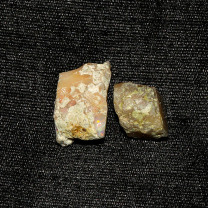 GEMKORA™ (20mm+) 2pcs Natural Raw Ethiopian Opal Loose Gemstone Rough A+ Quality For Jewelry Making, Crafts & DIY, Gift Giving Pack, Healing Chakra, Wholesale Bulk Crystals