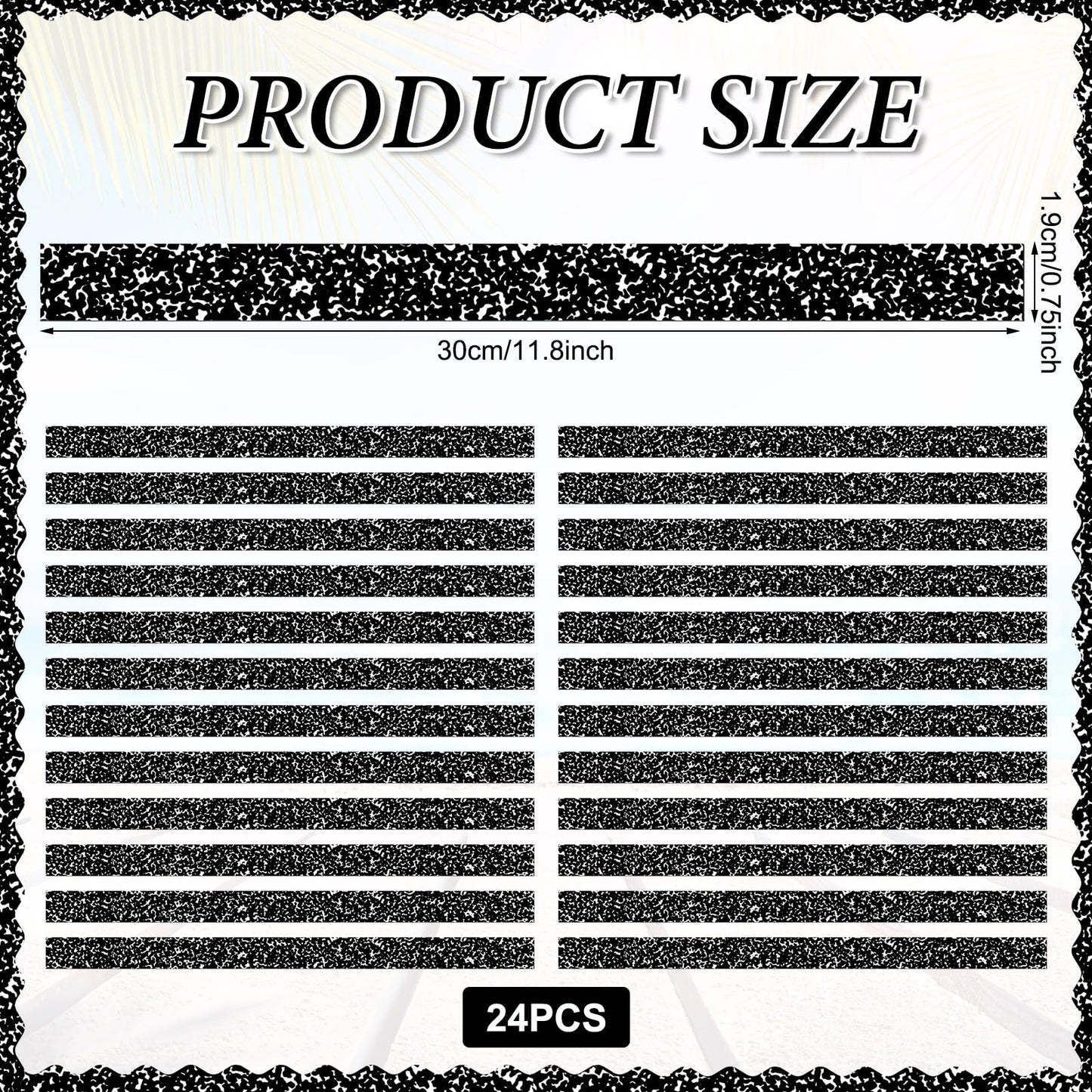 Colarr 24 Pcs Mini Magnetic Strips, 12" x 0.75" Composition Notebook Magnetic Borders for Classroom Whiteboard Magnet Border Strips Bulletin Board Borders for Office School Chalkboard Trim Decor
