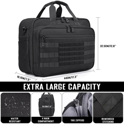 DEYACE Tactical Messenger Laptop Bag Large Military Briefcase 17.3 Inch Computer Work Office Bag for Men YKK-Zippers