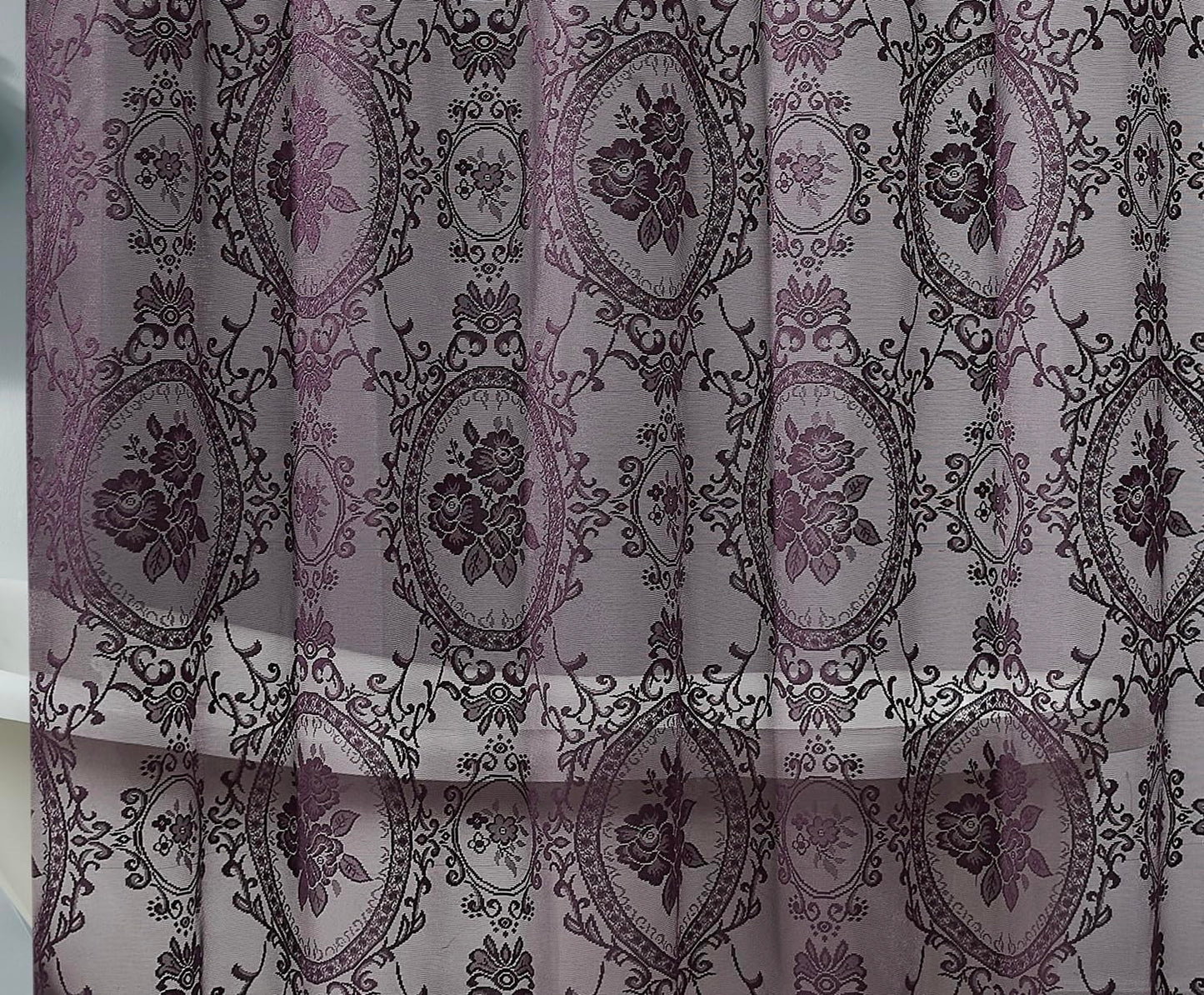 NOIR GOTHIC DECOR 55 x 144 Inch Purple Lace Canopy Bed Curtains are Perfect for Twin Bed Canopy to Create Light Bedroom Decor, Gothic Bedroom Decor or Halloween Room Decorations. LEC Purple Canopy 144