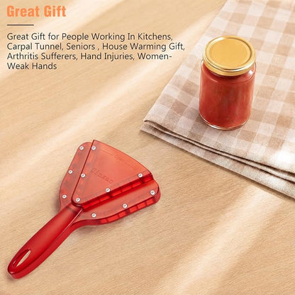 Uinxan Jar Opener for Weak Hands & Seniors with Arthritis - Handheld Manual | Effortlessly Opens Stubborn Screw Lids & Bottle Caps. 304 Stainless Steel. Durable. Patented Kitchen Gadget (Blue)