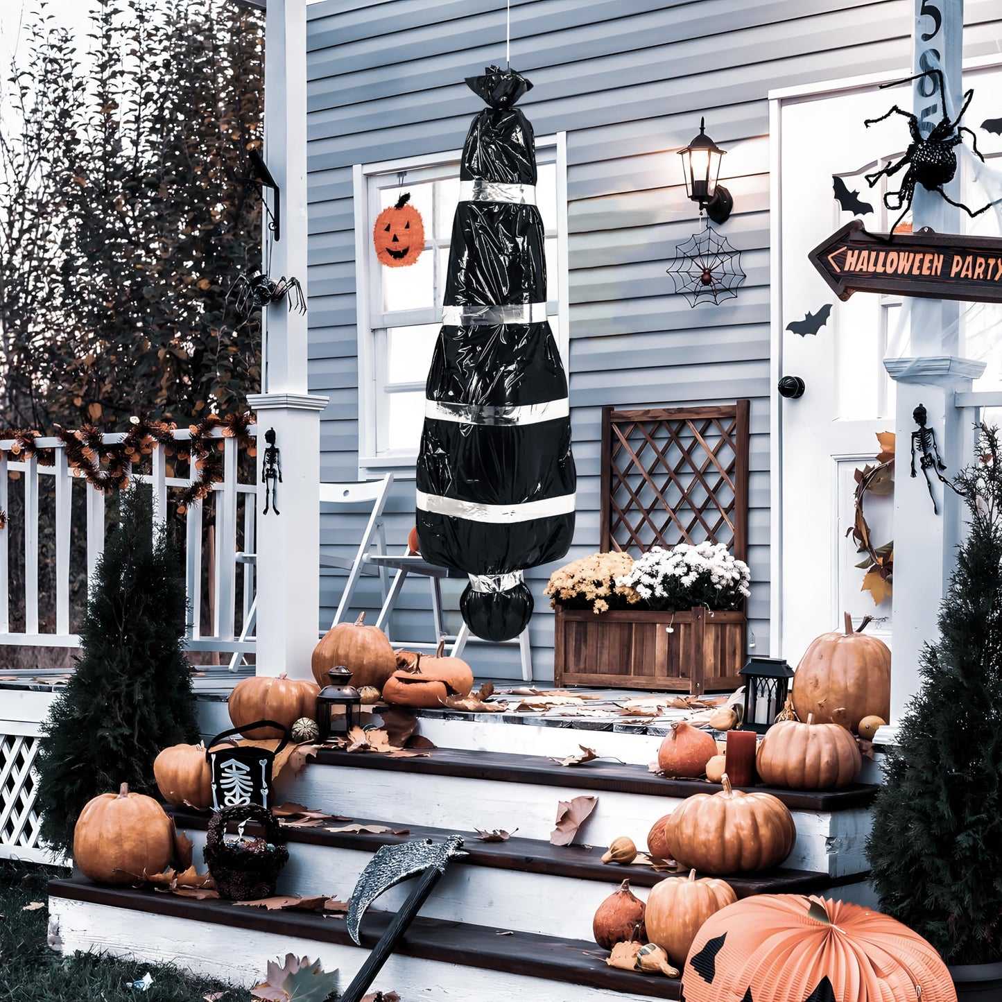 Lvdeer Halloween Decorations Outdoor Body Props - Scary Fake Corpse in Bag Hallowmas Prop Creepy Haunted House Decor (Requires Assembly)