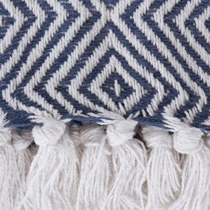 DII Diamond Throw Collection Woven Cotton, 50x60, French Blue (Pack of 3)