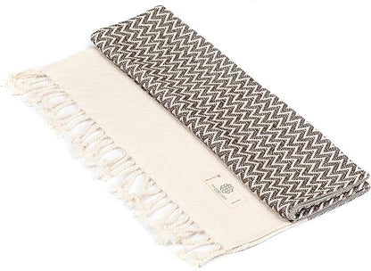 Madamelique Exclusive Hand Towels Set of 2-18 x 40 Inches - Decorative Bathroom Peshtemal Towel for Hand, Face, Hair, Yoga, Tea, Dishcloth, Kitchen and Bath - 100% Pure Cotton (Chocolate)