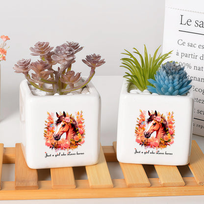 BJDAMAI Horse Succulent Planter Flower Plant Pot Small, Gifts for Women Teens Girls Kids, Horse Lovers Themed Stuff Accessories Things Decor Merch, Home Office Table Desk Decoration!