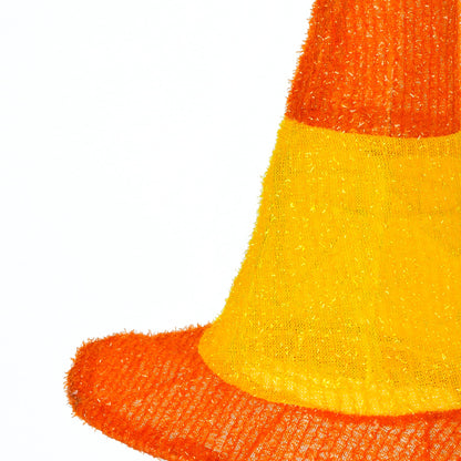 National Tree Company Garden Stake Lawn Decoration, Orange, Candy Corn Witches Hats, LED Lights, Halloween Collection, 23 Inches