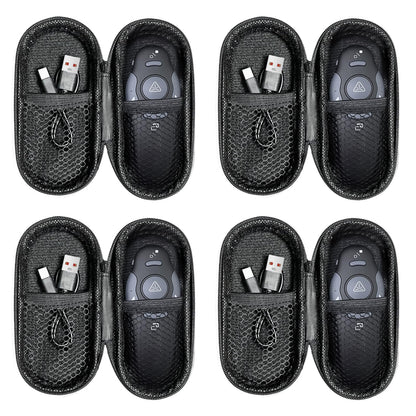 [4 Units] Presentation Clicker with 4 Cases: PowerPoint Wireless Presenter Remote USB Type C Rechargeable Red Laser Pointer Clickers Computer Project Mac PPT Slideshow Google Slide Advancer