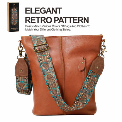 Purse Strap, 2"Cowhide Head Wide Shoulder Strap Adjustable Replacement,Retro Personalized Printing Multi-pattern Crossbody Bag Straps for Handbag,Crossbody Bags,Shoulder Bags(Bohemian style)
