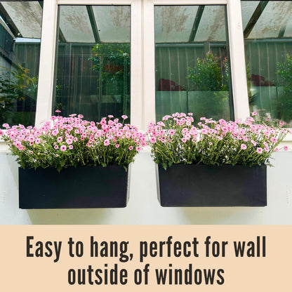 LaLaGreen Bundle- 4 Pack, 500g Coconut Coir Chips + 4 Pack,20 Inch Self Watering Plastic Planter with Bracket Hanging Window Box Flower Pot Outdoor Planting Soil Organic Compressed Seedling Fiber Husk