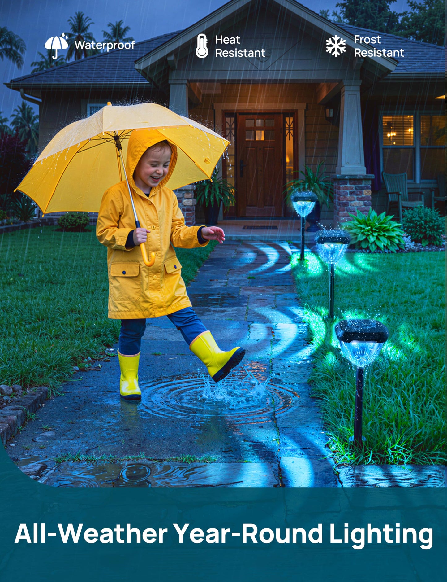 Linkind Smart Solar Pathway Lights SP6, App/Voice Control Solar Lights Outdoor Waterproof, 43+ Preset Scenes, Cool/Warm White/Color-Changing Outdoor Garden Lights for Yard, Patio, 4 Pack