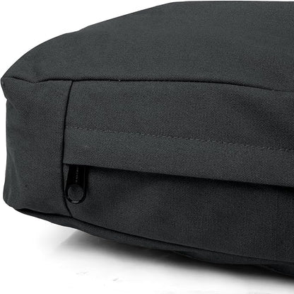 WHITEDUCK Outdoor Dog Bed Heavy-Duty 12oz Canvas, Water-Repellent Cotton, Machine Washable Removable Cover with Full-Length Zipper, Dog Bed for Large Dogs & Crate, (Black) 41" Lx33 Wx4.3 th (XL)