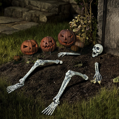 JOYIN 5 Pcs Halloween Skeleton Decorations Outdoor, Life Size Skeleton Yard Stakes, Groundbreaker Skulls Decor for Graveyard Yard Lawn Garden Ground Party Supplies