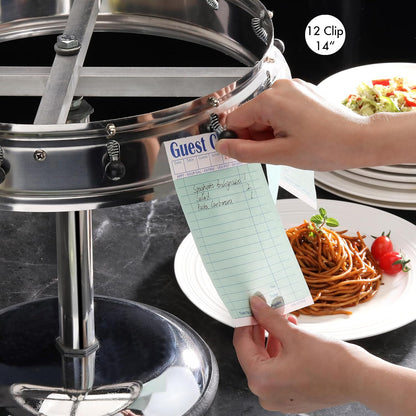 New Star Stainless Steel Order Wheel Ticket Holder, 20 Clips, 23-Inch Dia with 10-Inch Chrome Heavy Base, 1 Piece