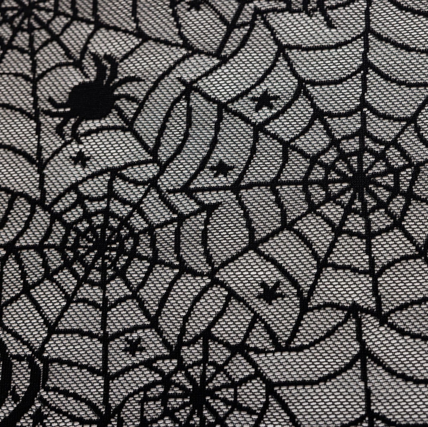 YJ YANJUN Halloween Curtains for Living Room 72 inch Long Goth Black Sheer Curtains 2 Panels Spooky Spiderwebs Halloween Decoration for Party Supplies Garage Door 55Wx72L Inch