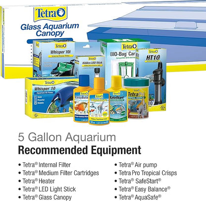 Tetra Glass Aquarium 5.5 Gallons, Rectangular Fish Tank