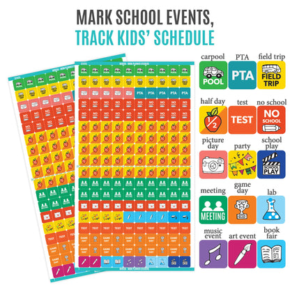 Mirida Planner Stickers - 1900+ Mom Calendar Icons, Variety Pack - Household Chores, Budget, Kids’ School Events, Daily Errands for Adults Organizer