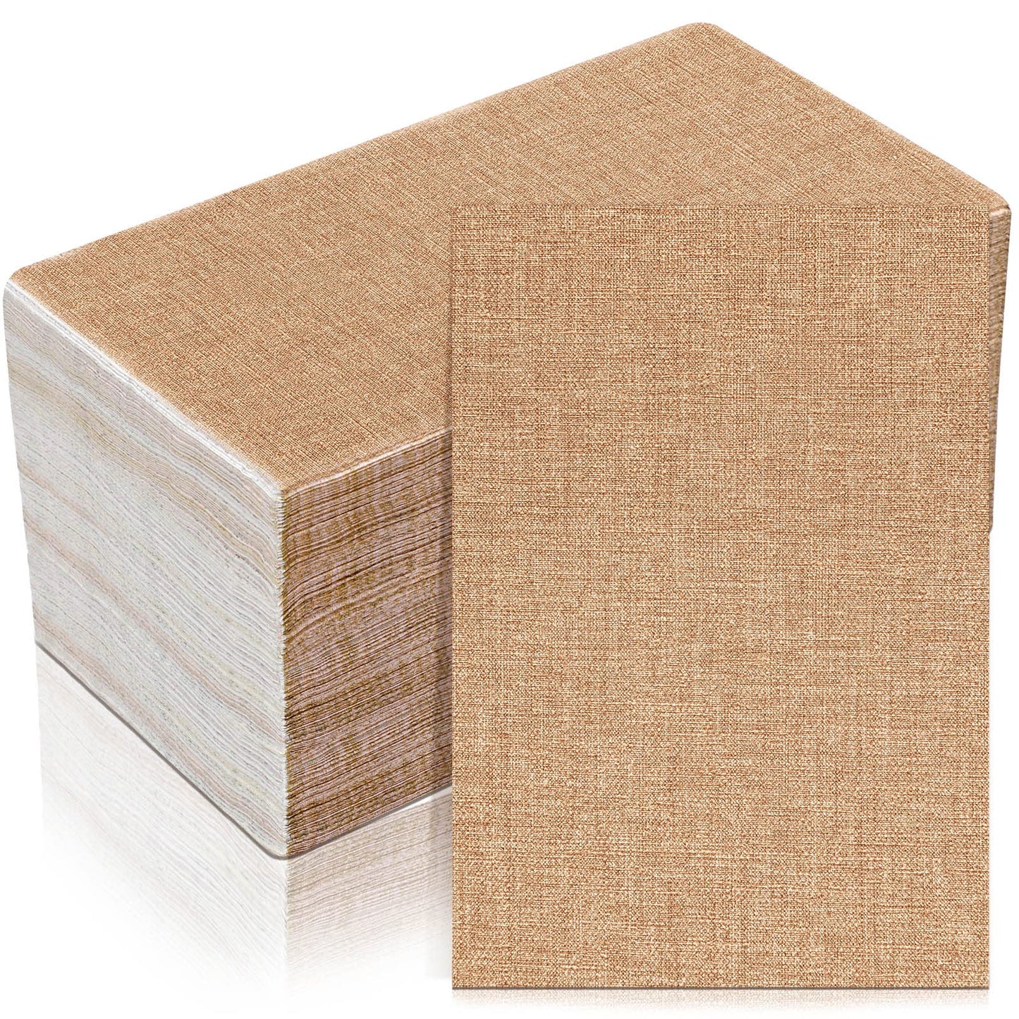 Perthlin 100 Pcs Burlap Paper Napkins Disposable Dinner Napkins 13''x16'' Burlap Print Decorative 2 Ply Rustic Cloth Like Paper Napkin for Bathroom Wedding Birthday Cocktail Party