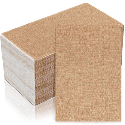 Perthlin 100 Pcs Burlap Paper Napkins Disposable Dinner Napkins 13''x16'' Burlap Print Decorative 2 Ply Rustic Cloth Like Paper Napkin for Bathroom Wedding Birthday Cocktail Party