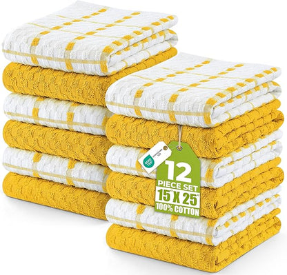 Utopia Towels - Kitchen Towels 12 Pack, 15 x 25 Inches, 100% Ring Spun Cotton