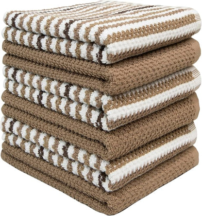 Premium Kitchen Towels | Large Cotton Kitchen Hand Towels | Popcorn Striped