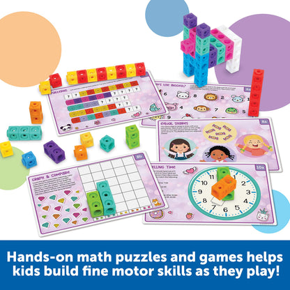 Learning Resources MathLink Cubes Kindergarten Math Activity Set Mathtastics! - Classroom Must Haves, Preschool Activities, Teacher School Supplies, Toddler Montessori Toys, Math Manipulatives