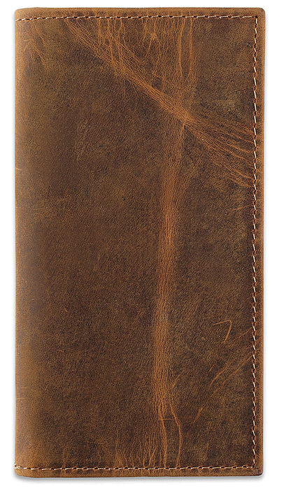 F&L CLASSIC Men's RFID Vintage Look Genuine Leather Long Bifold Wallet Checkbook Wallets,buffalo wax vintage leather,240 wax brown