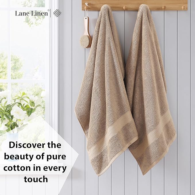 LANE LINEN 100% Natural Cotton Bath Sheets 2 Pack