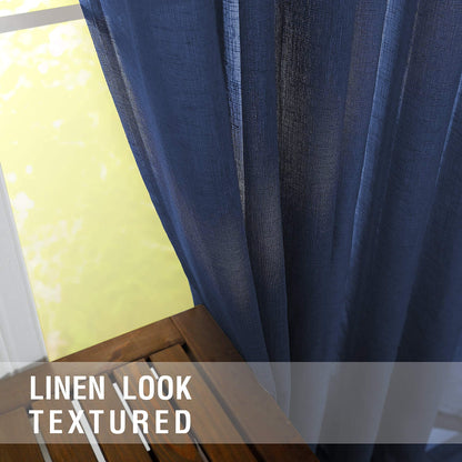 KOUFALL Navy Blue Sheer Curtains 63 Inch Length for Living Room 2 Panels Set,Kids Curtains for Bedroom Boys Room,Dark Blue